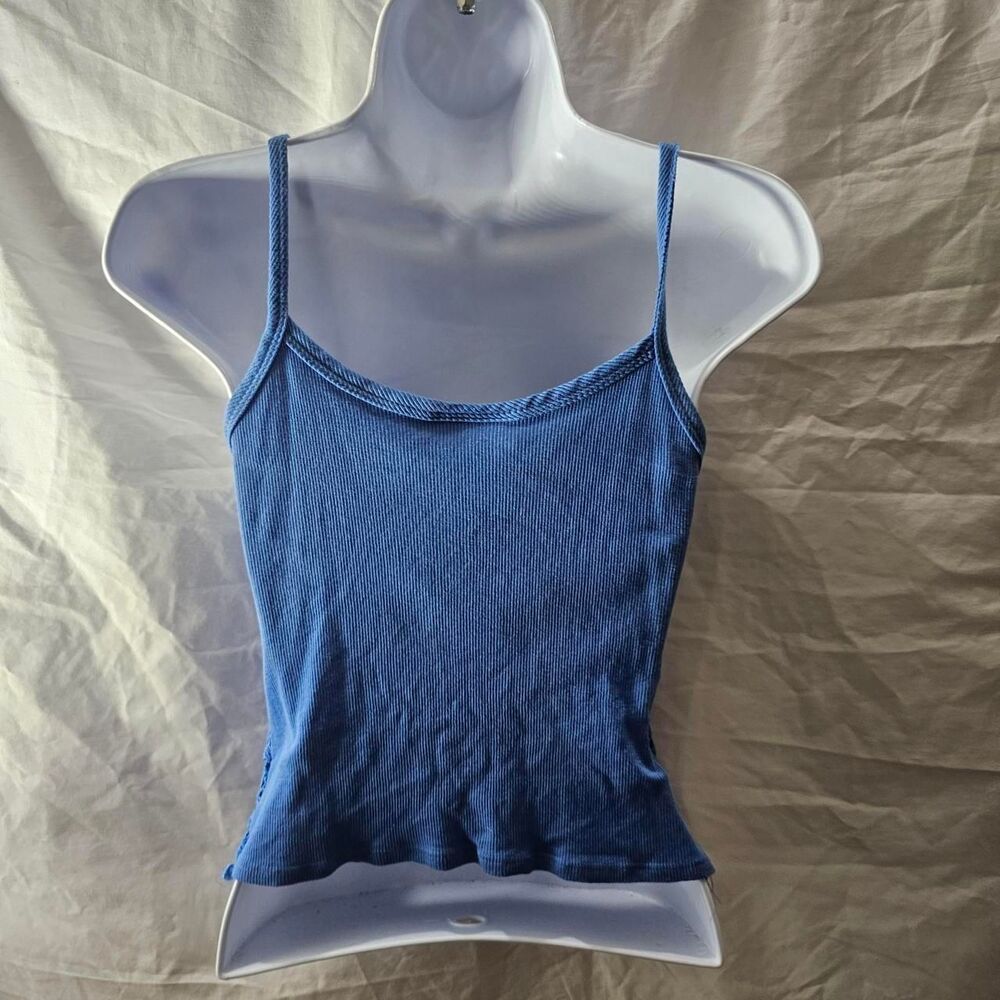 Vintage y2k 90s crochet blue whimsigoth tank top - Picture 3 of 4